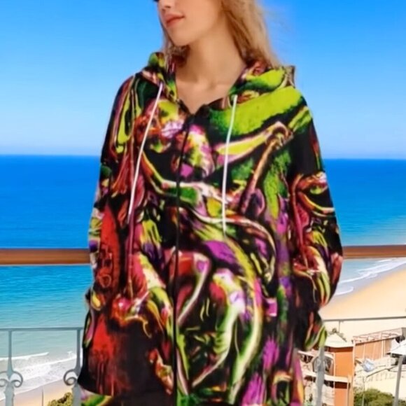 Art History Athletic Sweatshirt Hoodie Auguste Cot Springtime Size XL Pink - Picture 1 of 13